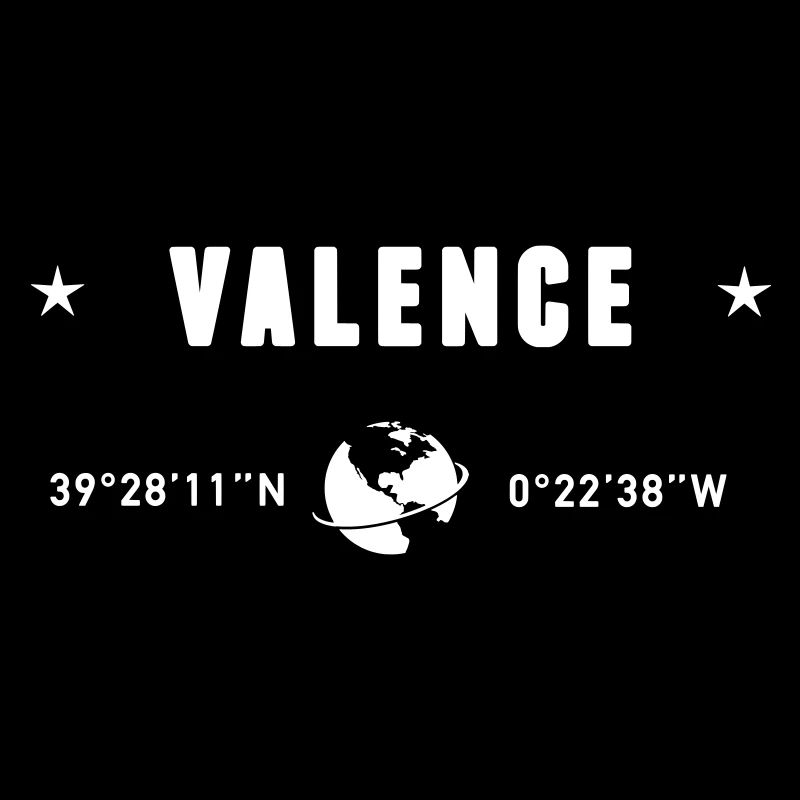 Valencia Spain Coordinates Gps Globe White