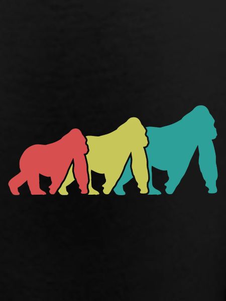 Three Monkeys Silhouettes Retro