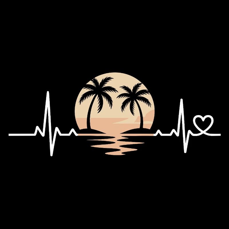 Sunset with palm trees