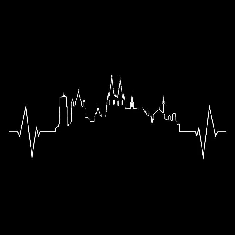 Skyline de Cologne avec design de battement de cœur