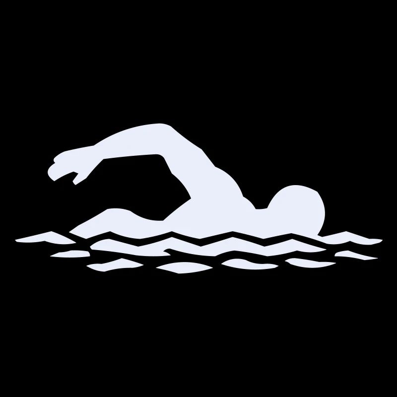 Schwimmer Silhouette im Wasser