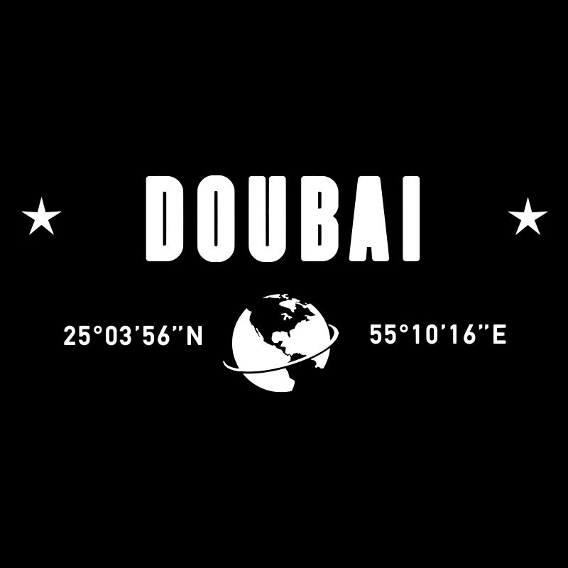 Dubai UAE Coordinates Planet Earth White