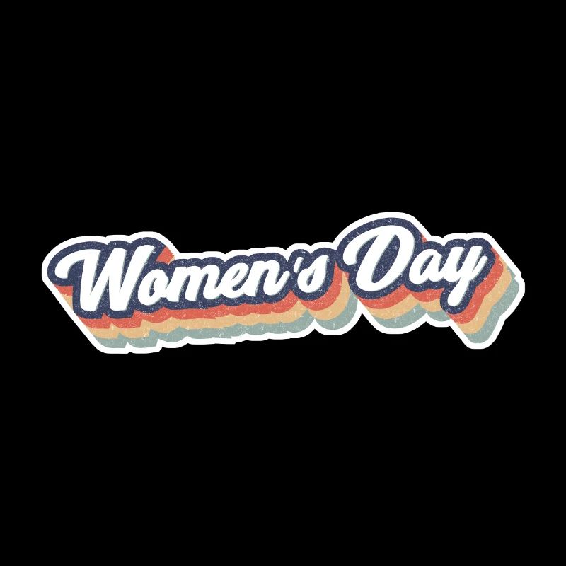 Rainbow Retro Womens Day Graphic