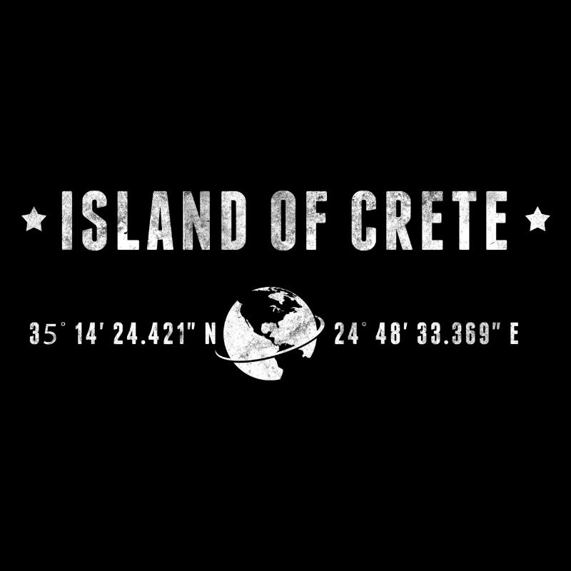 Crete Stylized Geographical Coordinates