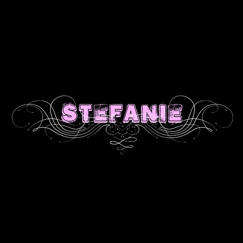 Lettrage STEFANIE avec lignes décoratives