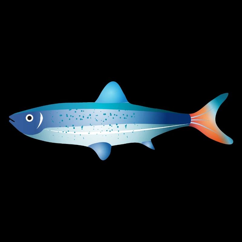 Blue Fish with Gradient and Dots