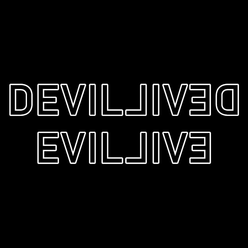 Doppeltes Devil-Wordmark Spiegelbild