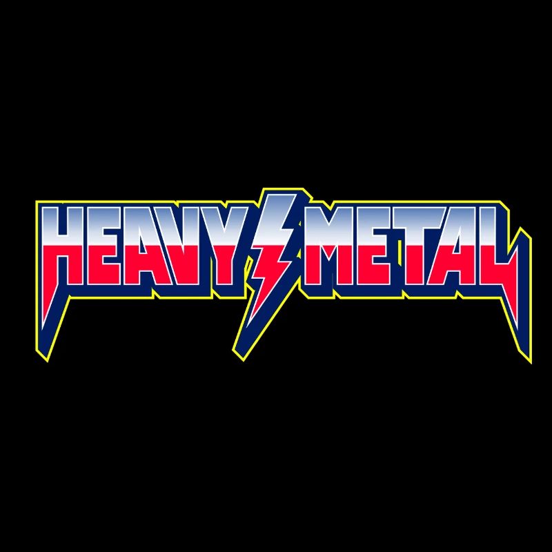 Heavy Metal 3D-Logo mit Blitz