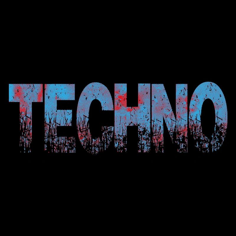 Techno Distressed Text Art
