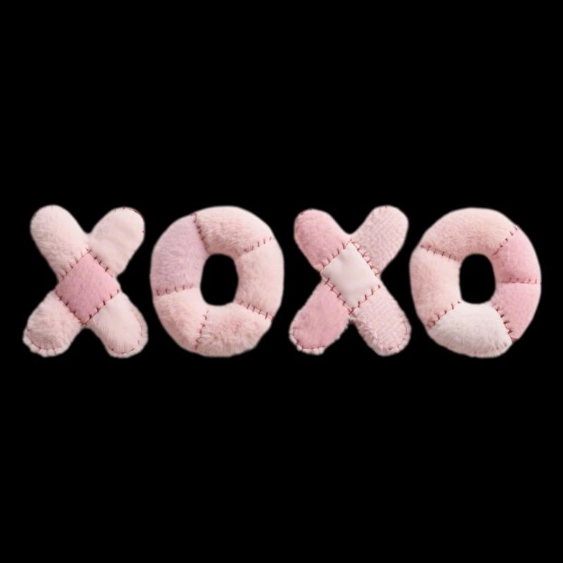 Plush Patchwork XOXO Design Pink