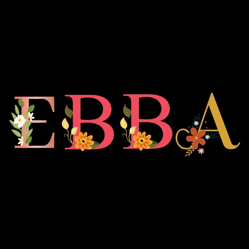 EBBA name decorated with flowers