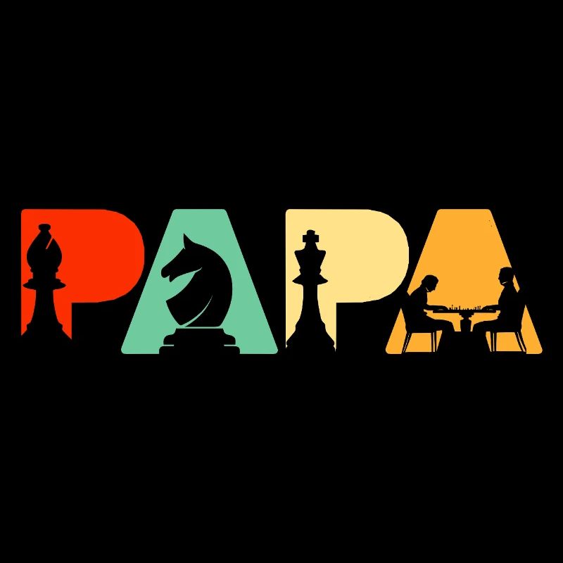 Chess Papa Retro Board Game Strategy Chess Dad