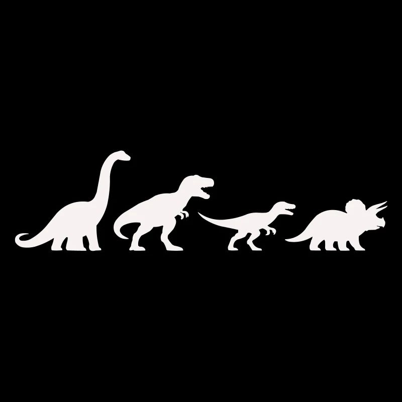 Dino silhouettes in retro style