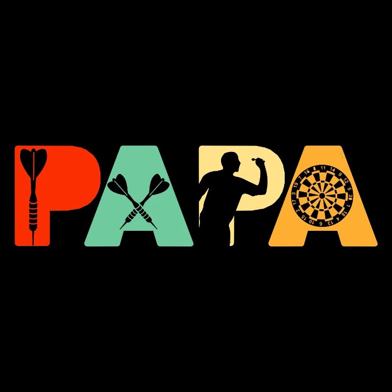Papa Dart Master Retro Vintage Sunset Typography
