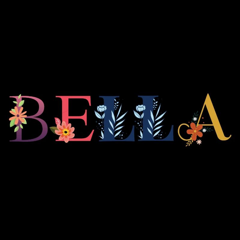 BELLA name decorated with flowers