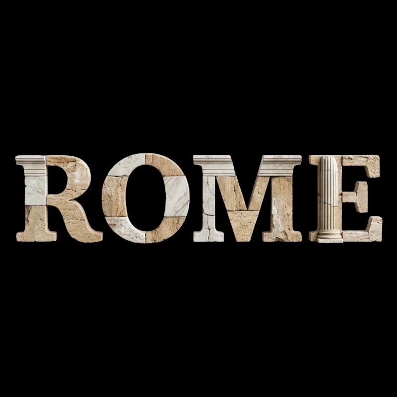 Rome / Rome : Typographie avec architecture ancienne