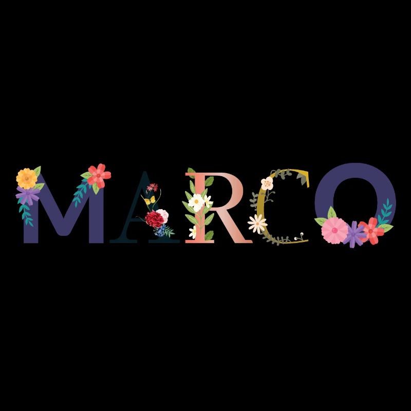 Le nom MARCO décoré de fleurs