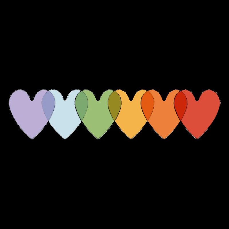 Hearts in Pastel and Vibrant Gradient