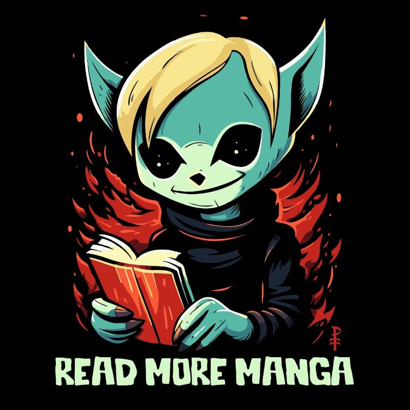 Anime Cartoon Creature With Book: Read More Manga