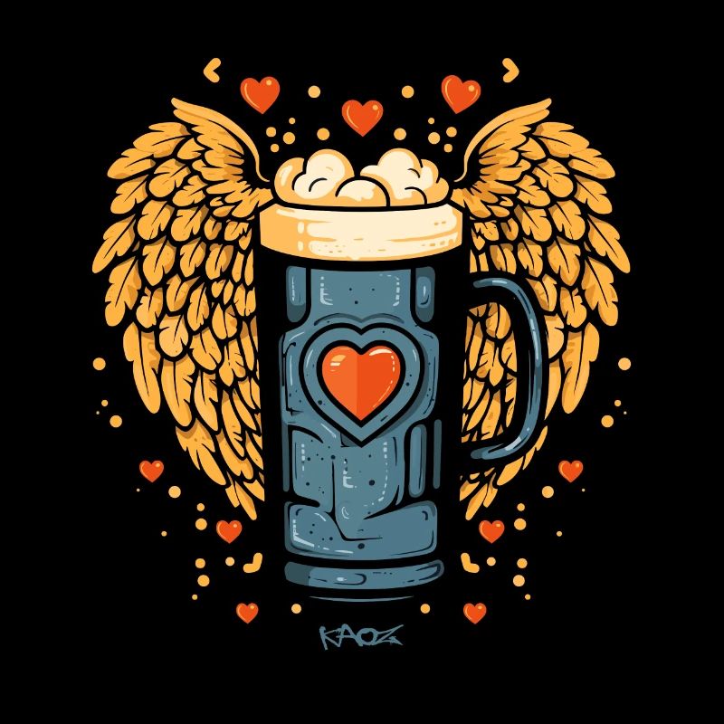 Ein Fest ein Bier mit Herz und Flügeln