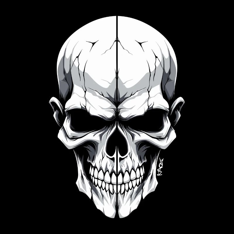 Crâne fendu blanc et cool