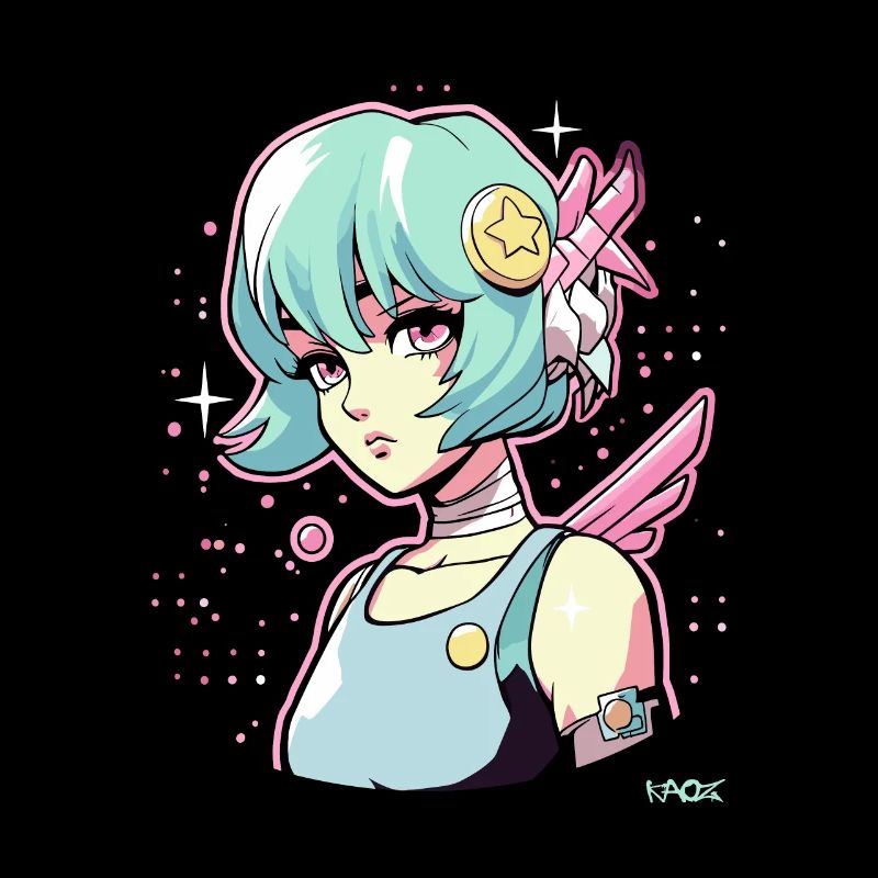 Coole Anime Sci-Fi-Cyborg-Mädchen