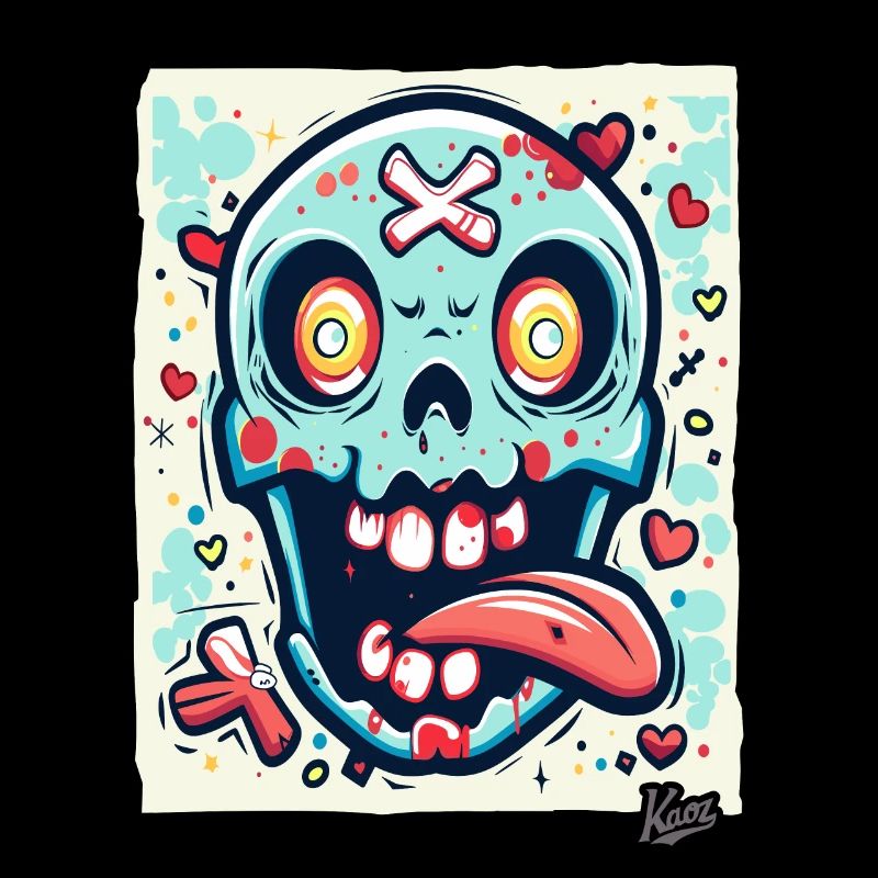Crazy, Funny, Crazy-Colorful Skull