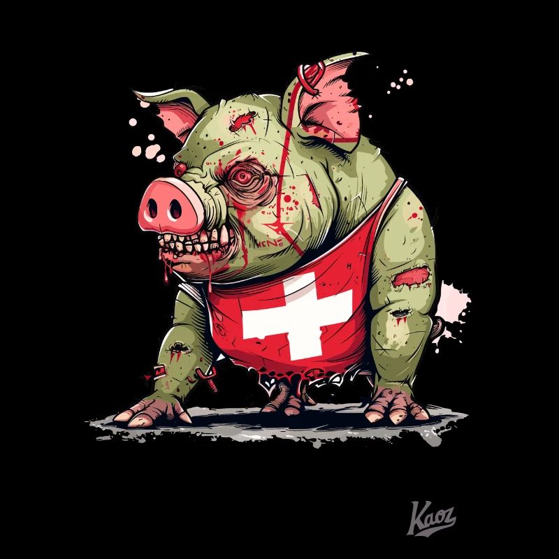 Swiss Flag: Zombie Pig