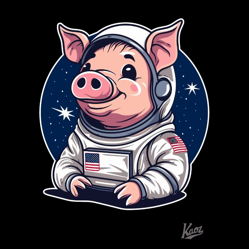 Conception de cochon drôle mignon de l’espace