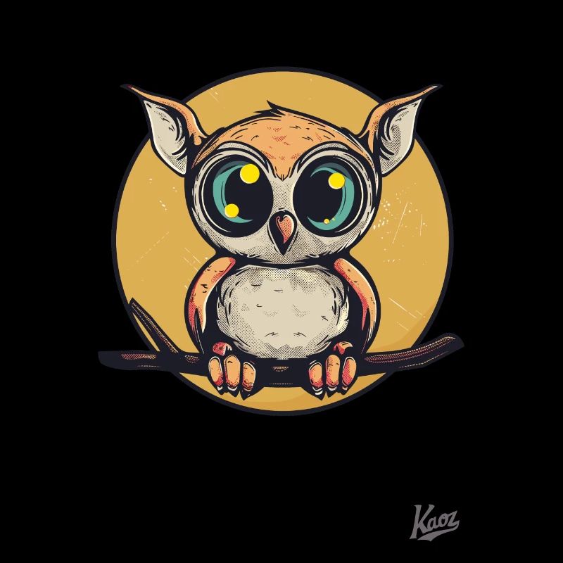 Hibou drôle avec des oreilles de souris géantes