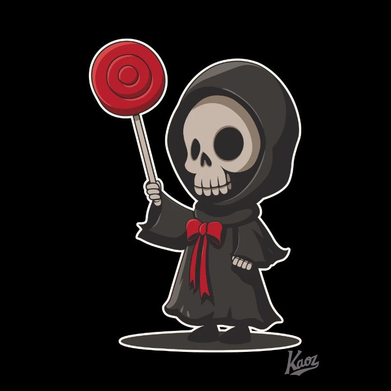 Sensenmann mit lecker Lutscher Lollipop