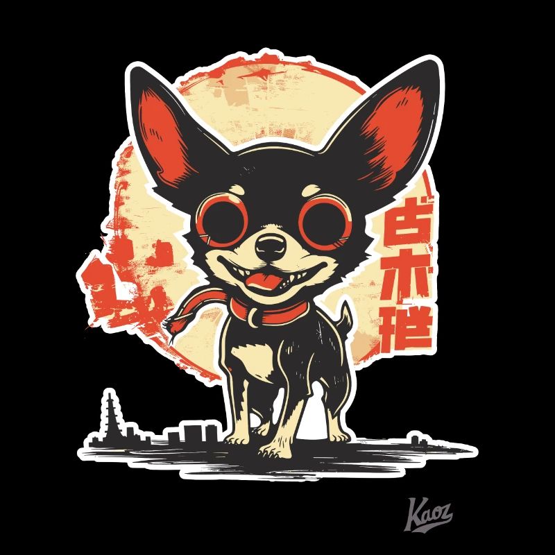 Fou heureux, mignon petit chien