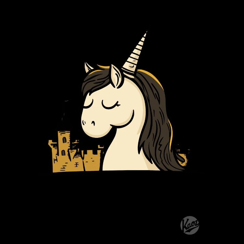 Château mignon et licorne magique