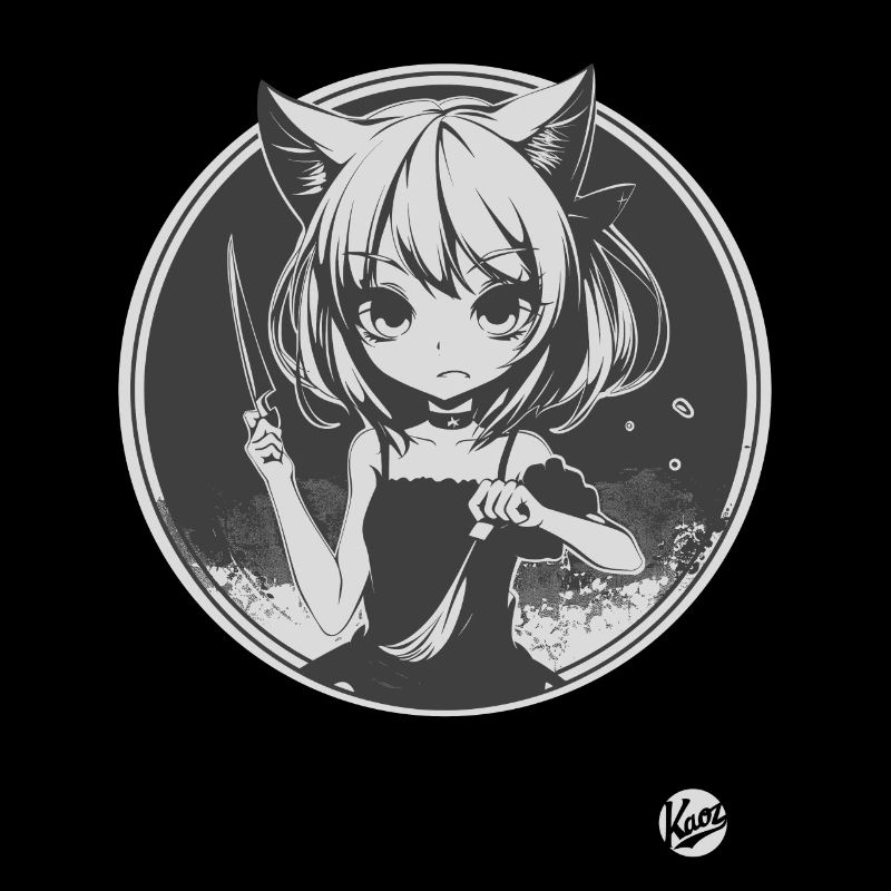 Katzen-Mädchen so ernst