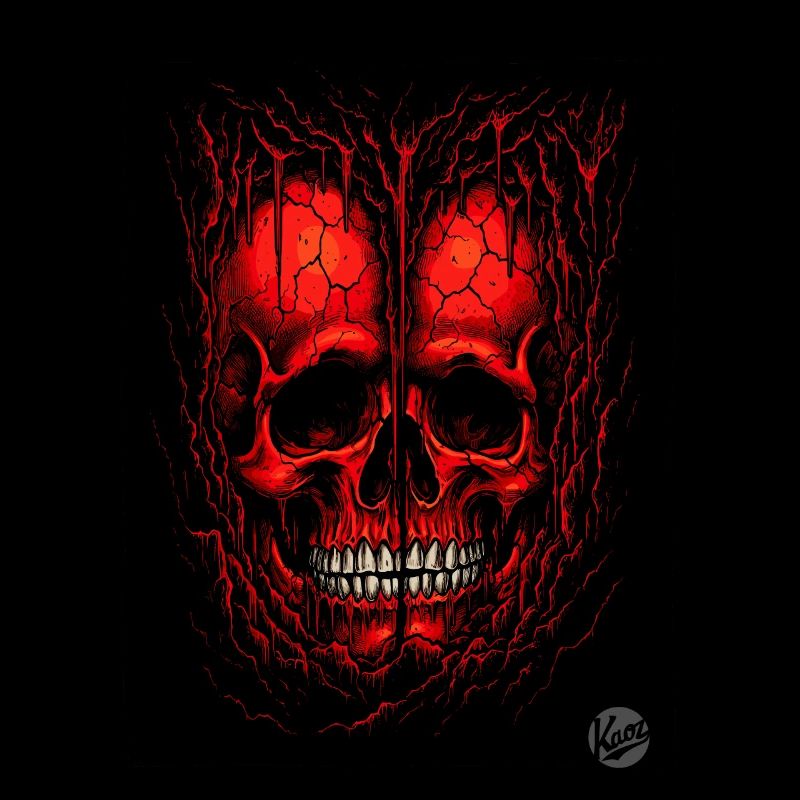 Two red skulls