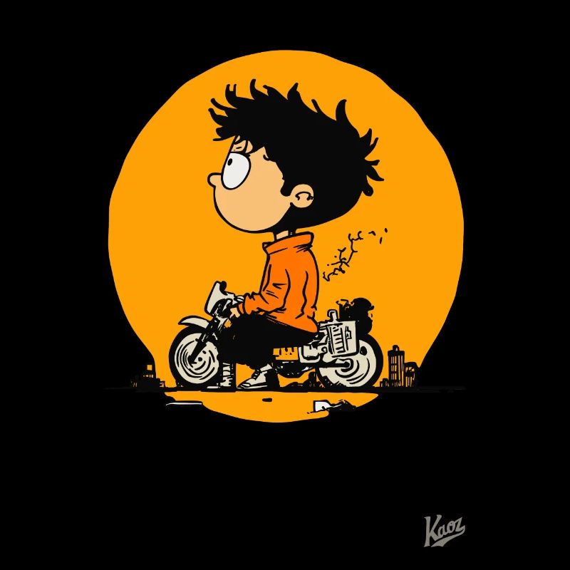 Junge mit Motorrad