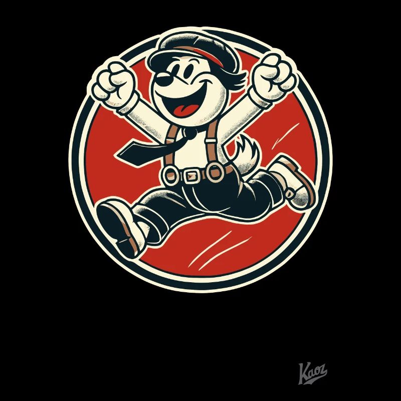 Fröhlicher Retro-Hunde-Junge