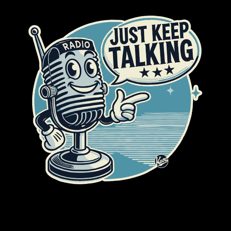Vintage Cartoon Microphone, Just Keep Talking