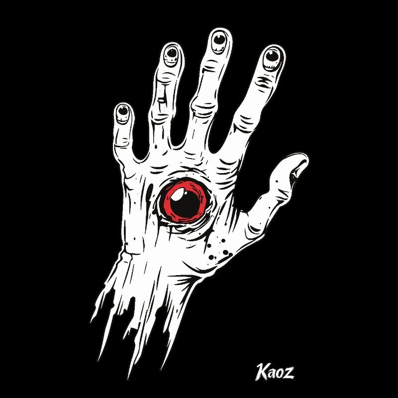 Main de zombie blanc avec œil