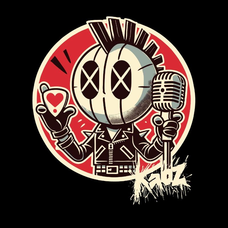 Punk Rocker with Microphone & Heart Pick