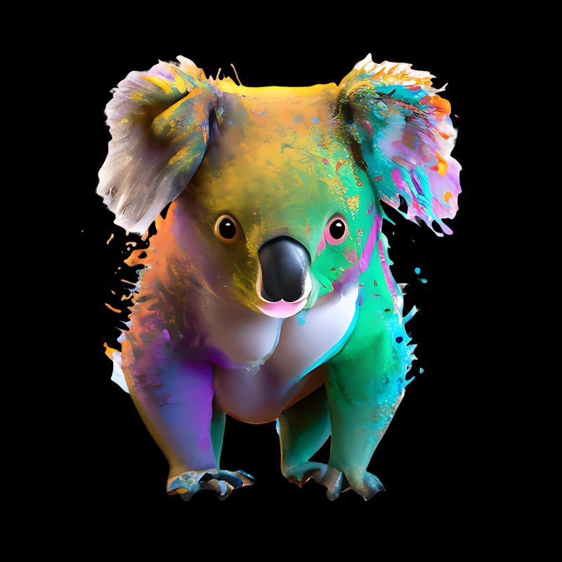 Koala in Farbexplosion