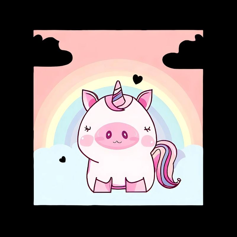 Cochon licorne au coucher du soleil