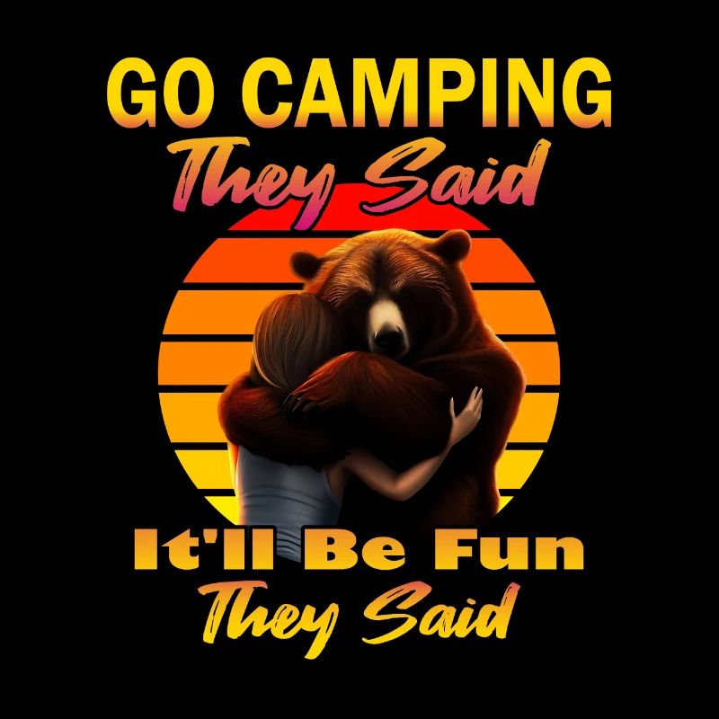 Embracing bear at sunset