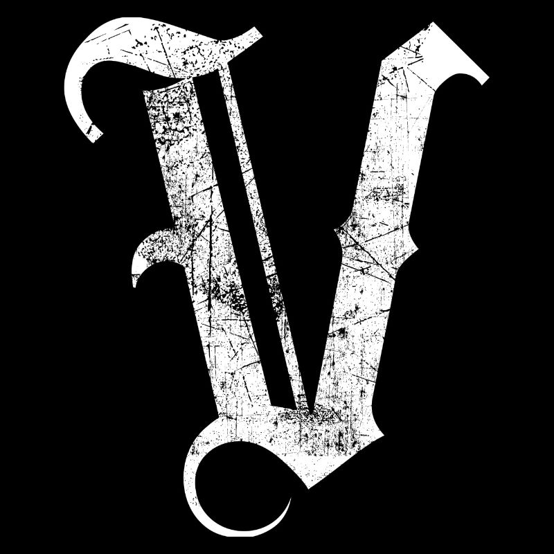 Tshirt alphabet initial V