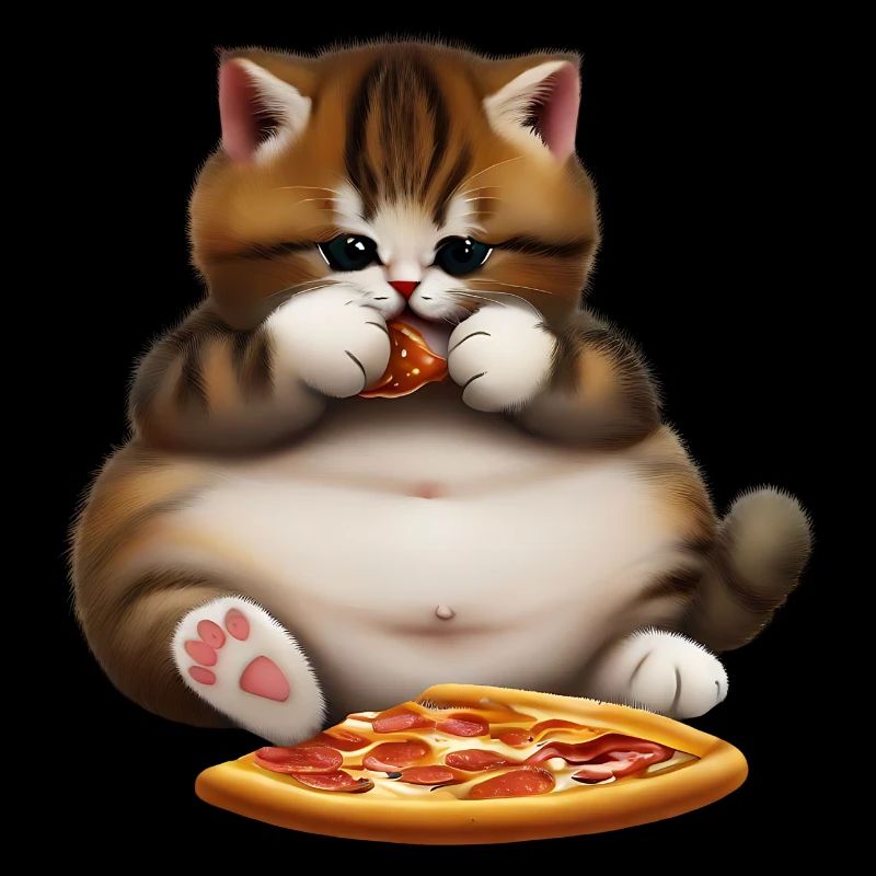 Pizza lover cat