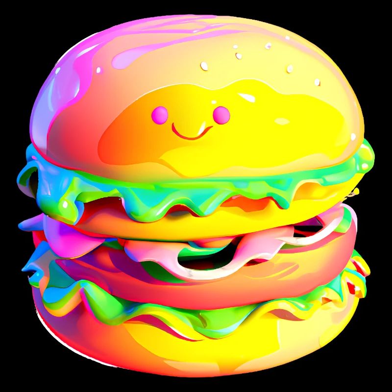 Farbenfroher Kawaii Hamburger