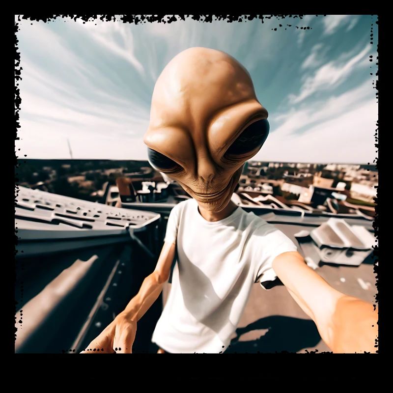 Alien Rooftop Selfie