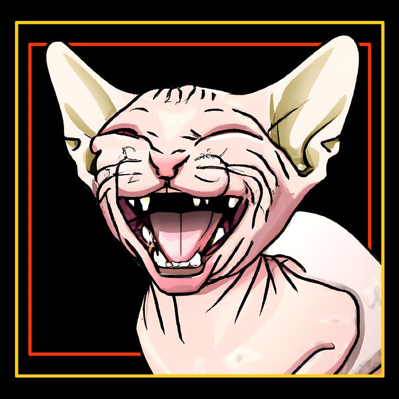 Sphynx cat laughs