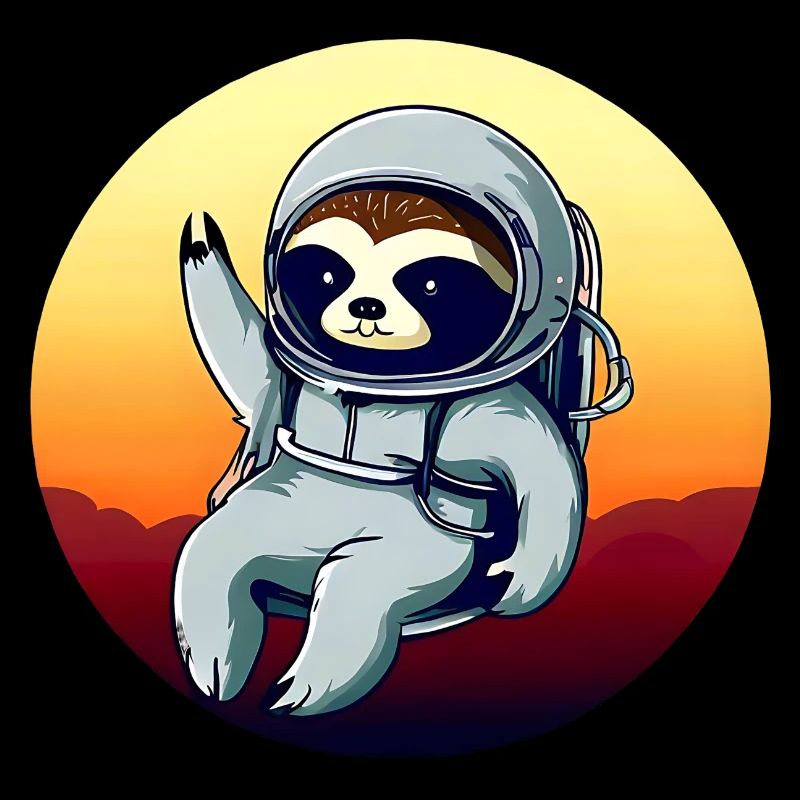 Plus paresseux dans l’espace au coucher du soleil