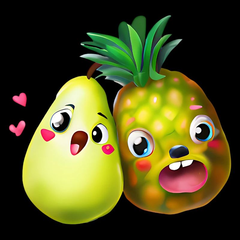 Pineapple Pear Love - Cute Fruit Design